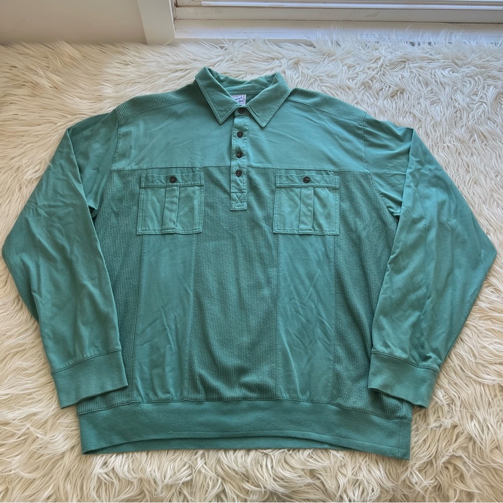 Vintage 90s Haband Casual Joe Striped Bowling Rugby Polo Shirt Grandpa Size XL